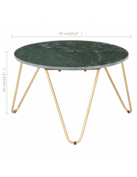 Tavolino da Caffè Verde 65x65x42 cm Pietra Vera Testura Marmo
