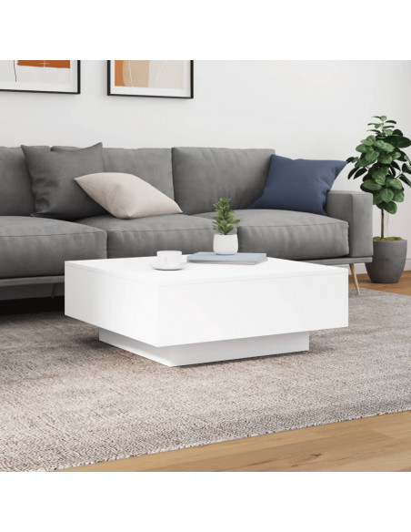 Tavolino da Salotto Bianco 80x80x31 cm in Legno Multistrato