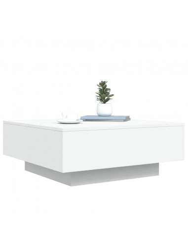 Tavolino da Salotto Bianco 80x80x31 cm in Legno Multistrato