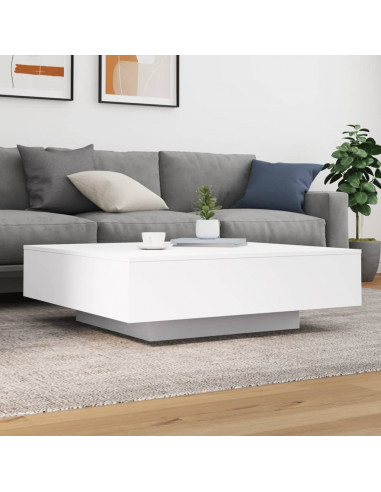 Tavolino da Salotto Bianco 100x100x31 cm in Legno Multistrato