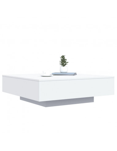 Tavolino da Salotto Bianco 100x100x31 cm in Legno Multistrato