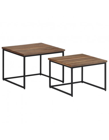 Tavolini a Incastro 2 pz in Legno Massello di Teak