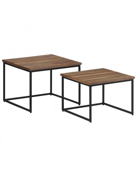 Tavolini a Incastro 2 pz in Legno Massello di Teak