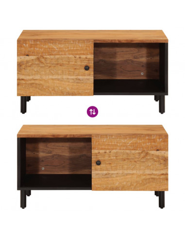 Tavolino da Salotto 80x50x40 cm Legno Massello di Acacia