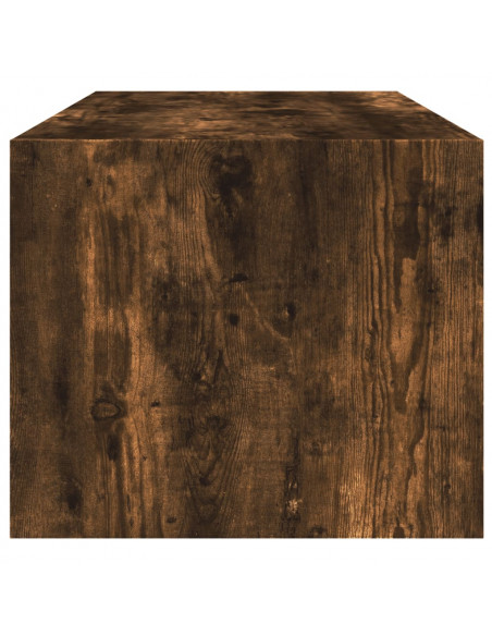 Tavolino da Salotto con Ante in Vetro Rovere Fumo 102x50x42 cm