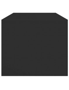 Tavolino da Salotto con Ante in Vetro Nero 102x50x42 cm 2