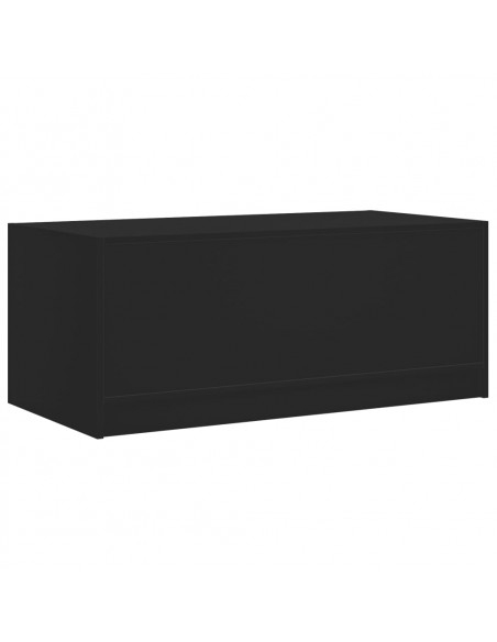 Tavolino da Salotto con Ante in Vetro Nero 102x50x42 cm