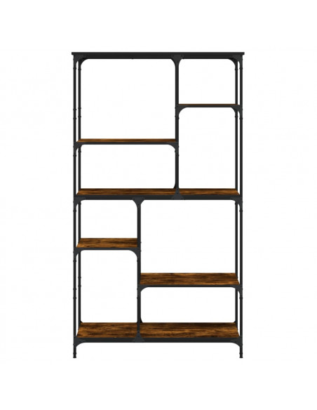 Libreria Rovere Fumo 99x35,5x176 cm Legno Multistrato e Acciaio