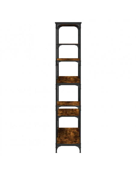 Libreria Rovere Fumo 99x35,5x176 cm Legno Multistrato e Acciaio