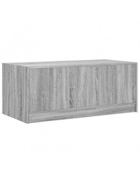 Tavolino da Salotto con Ante in Vetro Grigio Sonoma 102x50x42cm