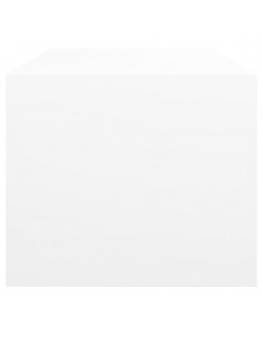 Tavolino da Salotto con Ante in Vetro Bianco 102x50x42 cm 2