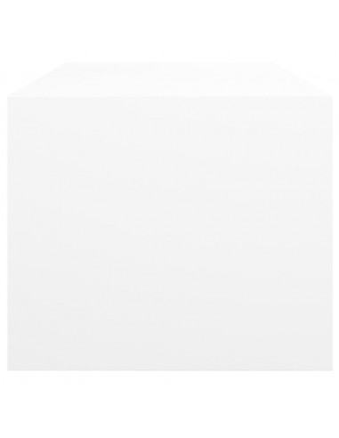 Tavolino da Salotto con Ante in Vetro Bianco 102x50x42 cm