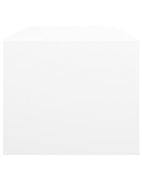 Tavolino da Salotto con Ante in Vetro Bianco 102x50x42 cm