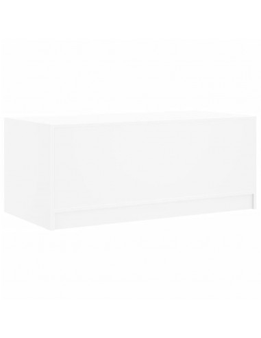Tavolino da Salotto con Ante in Vetro Bianco 102x50x42 cm