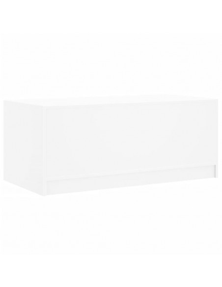 Tavolino da Salotto con Ante in Vetro Bianco 102x50x42 cm