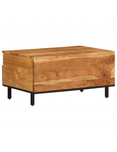 Tavolino da Salotto 80x54x40 cm in Legno Massello di Acacia 2