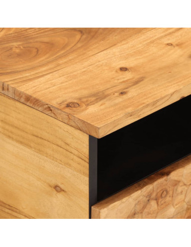 Tavolino da Salotto 80x54x40 cm in Legno Massello di Acacia