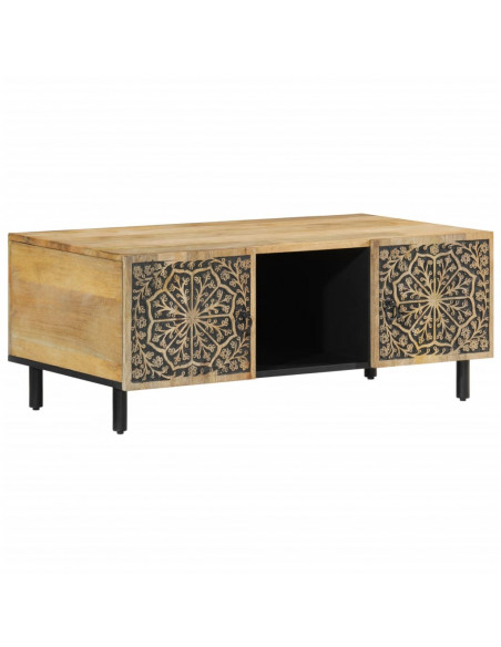 Tavolino da Salotto 100x54x40 cm in Legno Massello di Mango