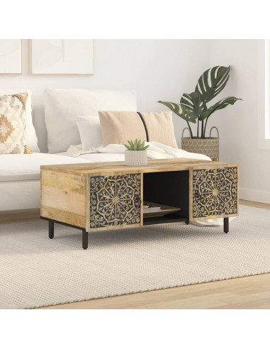 Tavolino da Salotto 100x54x40 cm in Legno Massello di Mango