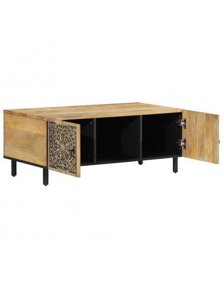 Tavolino da Salotto 100x54x40 cm in Legno Massello di Mango