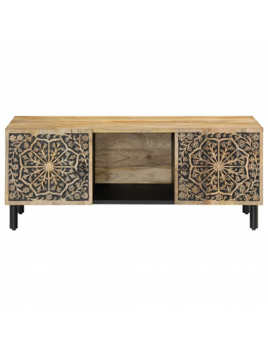 Tavolino da Salotto 100x54x40 cm in Legno Massello di Mango