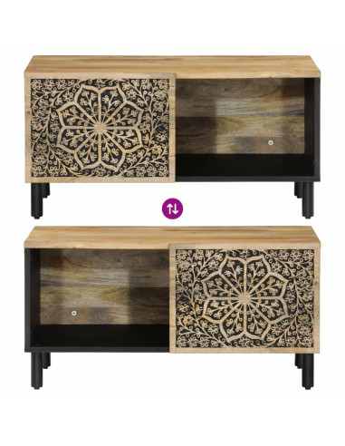 Tavolino da Salotto 80x50x40 cm Legno Massello di Mango