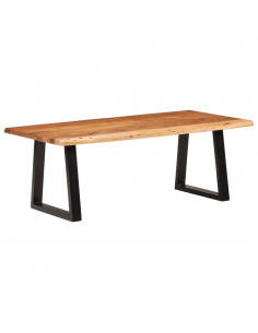 Tavolino da Salotto 110x55x40 cm in Legno Massello di Acacia 2
