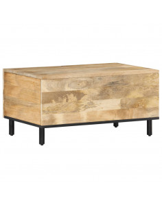 Tavolino da Salotto 80x50x40 cm Legno Massello di Mango 2