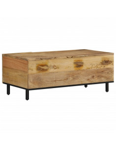 Tavolino da Salotto 100x54x40 cm in Legno Massello di Mango 2