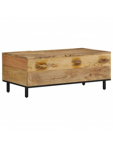 Tavolino da Salotto 100x54x40 cm in Legno Massello di Mango