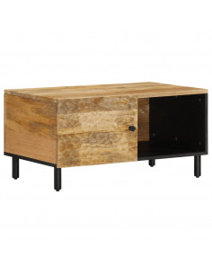 Tavolino da Salotto 80x50x40 cm Legno Massello di Mango 2
