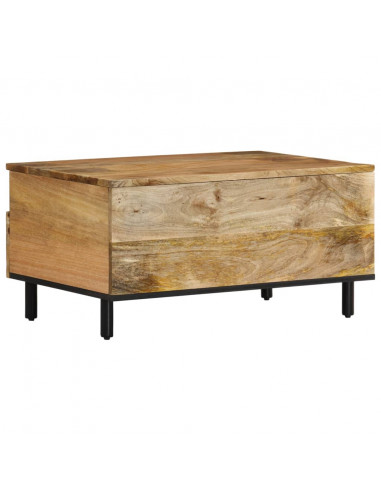 Tavolino da Salotto 80x54x40 cm in Legno Massello di Mango