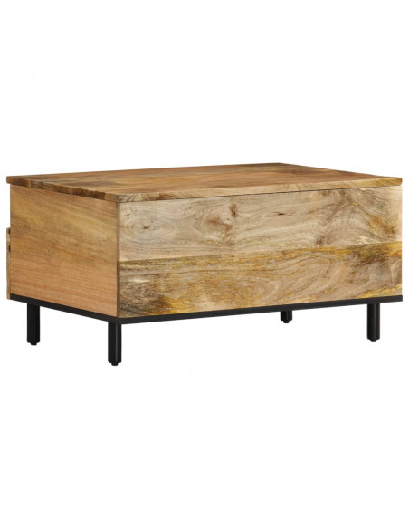 Tavolino da Salotto 80x54x40 cm in Legno Massello di Mango