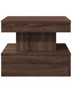 Tavolino da Salotto con Luci LED Rovere Marrone 50x50x40 cm 2