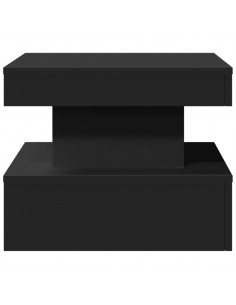 Tavolino da Salotto con Luci LED Nero 50x50x40 cm 2