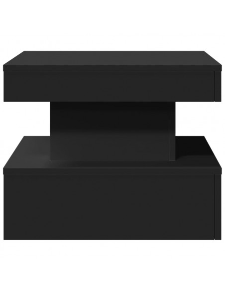 Tavolino da Salotto con Luci LED Nero 50x50x40 cm