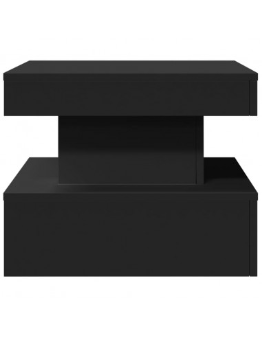 Tavolino da Salotto con Luci LED Nero 50x50x40 cm