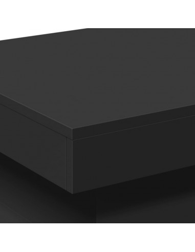 Tavolino da Salotto con Luci LED Nero 50x50x40 cm