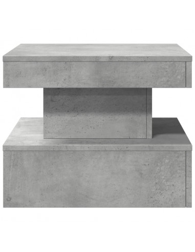 Tavolino da Salotto con Luci LED Grigio Cemento 50x50x40 cm