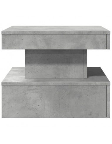 Tavolino da Salotto con Luci LED Grigio Cemento 50x50x40 cm