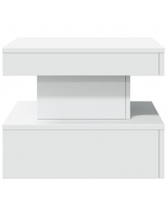 Tavolino da Salotto con Luci LED Bianco 50x50x40 cm 2