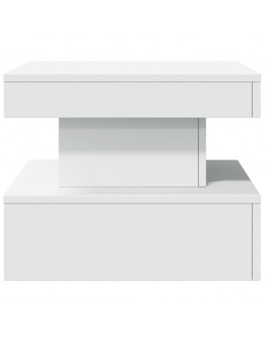 Tavolino da Salotto con Luci LED Bianco 50x50x40 cm