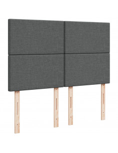 Giroletto a Molle con Materasso Grigio Scuro 140x190 cm Tessuto 2