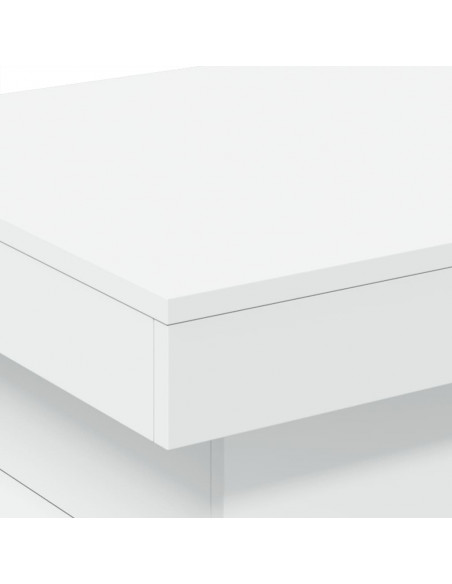 Tavolino da Salotto con Luci LED Bianco 50x50x40 cm