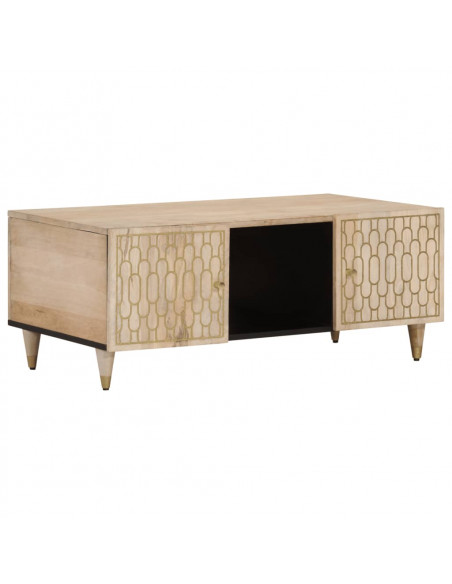 Tavolino da Salotto 100x54x40 cm in Legno Massello di Mango