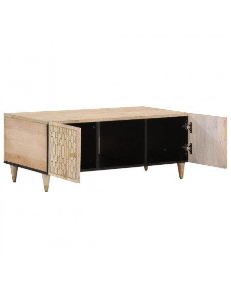 Tavolino da Salotto 100x54x40 cm in Legno Massello di Mango