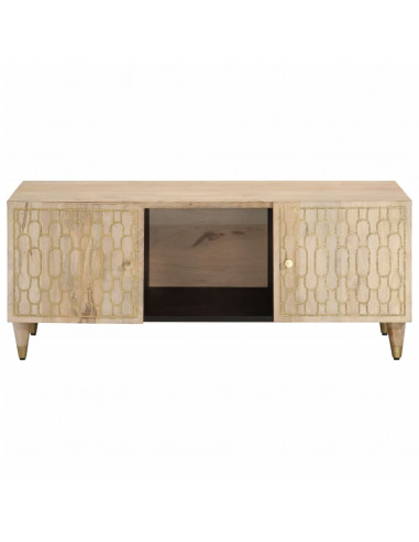 Tavolino da Salotto 100x54x40 cm in Legno Massello di Mango