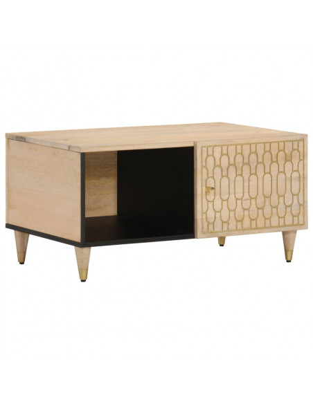 Tavolino da Salotto 80x50x40 cm Legno Massello di Mango