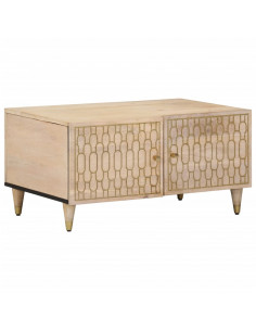 Tavolino da Salotto 80x50x40 cm Legno Massello di Mango 2