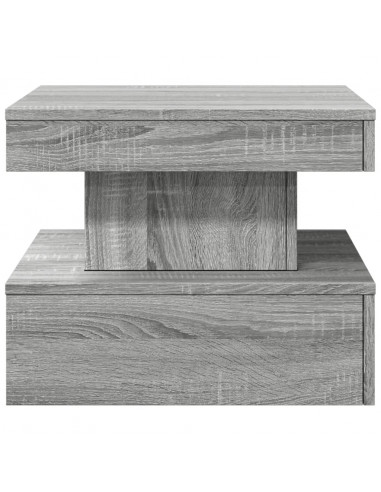 Tavolino da Salotto con Luci LED Grigio Sonoma 50x50x40 cm